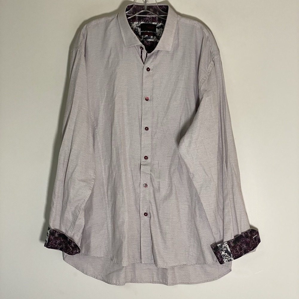 Eight X Shirt Mens 2XL White Embroidered Contrast Flip Cuff Exclusive To Buckle